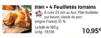Thiriet 4 Feuilletés lorrains offre