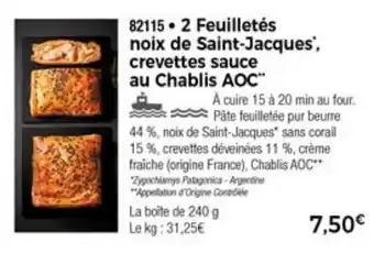 Thiriet 2 Feuilletés noix de saint-jacques offre