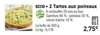 Thiriet 2 Tartes aux poireaux offre