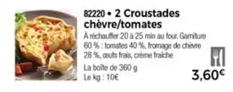 Thiriet 2 Croustades chèvre/tomates offre