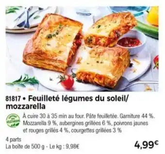 Thiriet Feuilleté légumes du soleil mozzarella offre