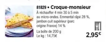Thiriet Croque-monsieur offre