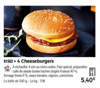 Thiriet 4 Cheeseburgers offre
