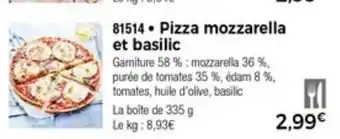 Pizza mozzarella et basilic