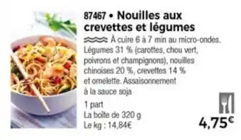 Nouilles aux crevettes et légumes