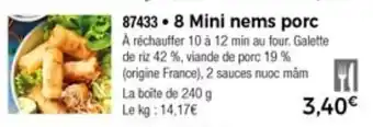 Thiriet 8 Mini nems porc offre