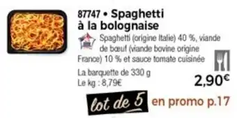 Thiriet Spaghetti à la bolognaise offre