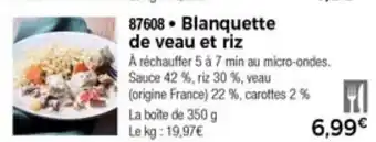 Thiriet Blanquette de veau et riz offre