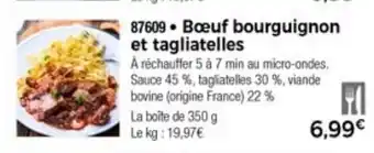 Bœuf bourguignon et tagliatelles
