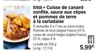 Thiriet Cuisse de canard confite offre
