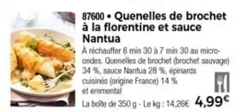 Thiriet Quenelles de brochet à la florentine et sauce nantua offre