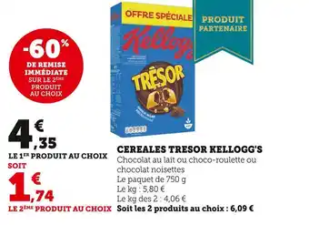U Express Tresor kellogg's cereales offre