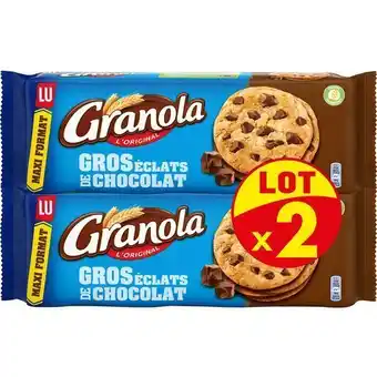 Auchan Supermarché Cookies gros éclats de chocolat granola lu offre