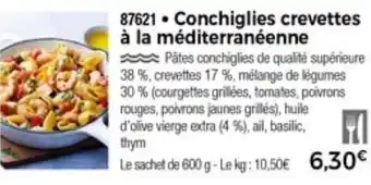 Thiriet Conchiglies Crevettes à La Méditerranéenne offre
