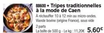Thiriet Tripes Traditionnelles à La Mode De Caen offre
