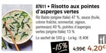 Thiriet Risotto Aux Pointes d'Asperges Vertes offre