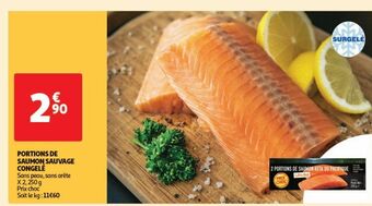 Auchan Supermarché Portions de saumon sauvage congelé offre