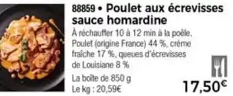 Thiriet Poulet Aux Écrevisses Sauce Homardine offre
