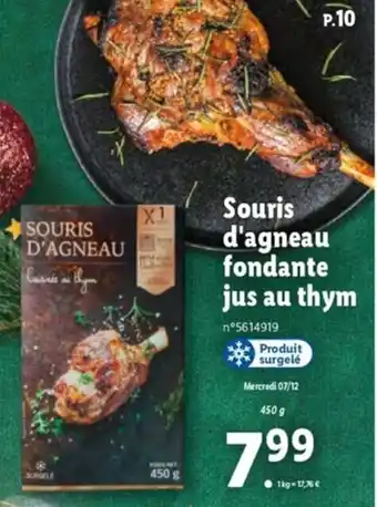 Lidl Souris d'Agneau Fondante jus au Thym offre