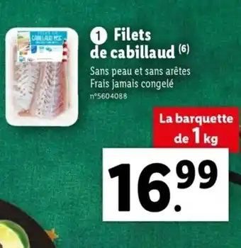 Lidl Filets de Cabillaud offre