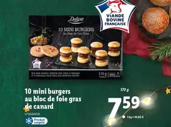 Lidl 10 Mini Burgers au Bloc de Foie Gras de Canard offre