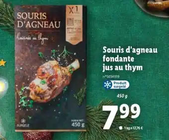 Lidl Souris d'Agneau Fondante jus au Thym offre