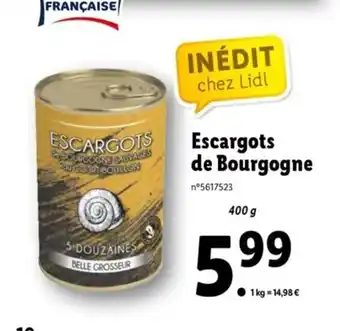 Lidl Escargots de Bourgogne offre