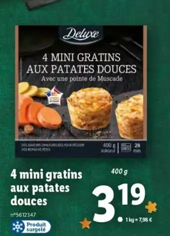 Lidl 4 Mini Gratins Aux Patates Douces offre