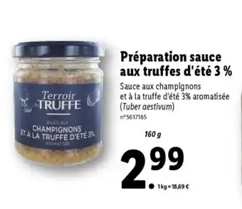 Lidl Préparation Sauce aux Truffes d'été 3% offre
