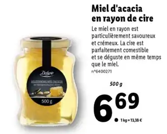 Lidl Miel d'Acacia en Rayon de Cire offre