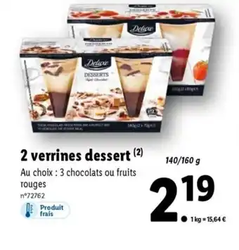 Lidl 2 Verrines Dessert offre