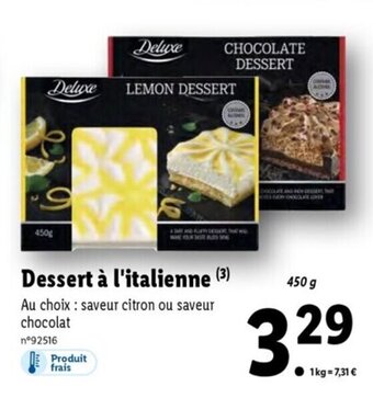 Lidl Dessert à L'Italienne offre