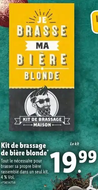 Lidl Kit de Brassage de Bière Blonce offre