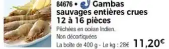 Thiriet Gambas Sauvages Entières Crues offre