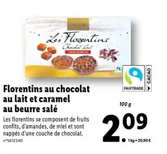 Lidl Florentins au Chocolat au Lait et Caramel au Beurre Salé offre