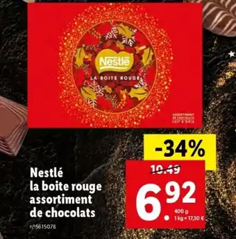 Lidl Nestlé La boite Rouge Assortiment de Chocolats offre
