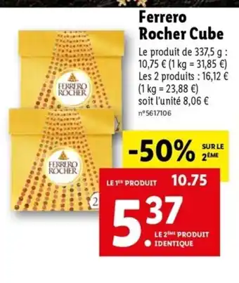 Lidl Ferrero Rocher Cube offre