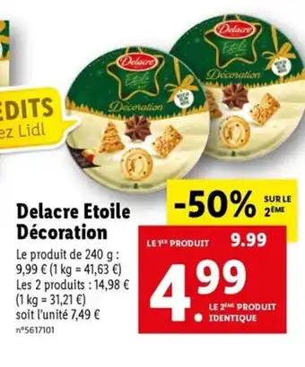Lidl Delacre Etoile Décoration offre