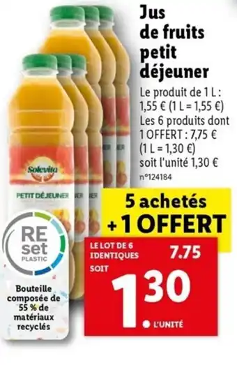 Lidl Jus de Fruits Petit D'éjeuner offre