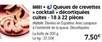Thiriet Queues De Crevettes Cocktail Décortiquées offre