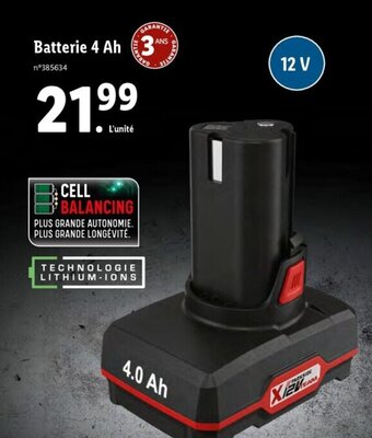 Lidl Batterie 4 Ah offre