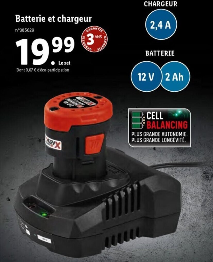 Promo Batterie et Chargeur chez Lidl