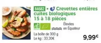 Thiriet Crevettes Entières Cuites Biologiques offre