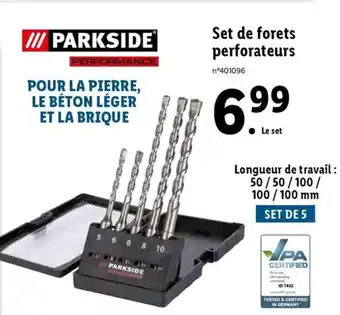 Lidl Set de Forets Perforateurs offre