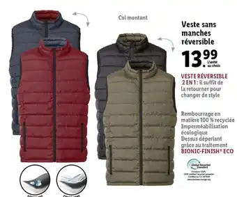 Lidl Veste Sans Manches Réversible offre