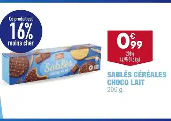 ALDI Sablés Céréales Choco Lait offre