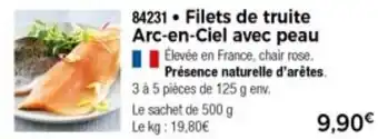 Thiriet Filets De Truite Arc-En-Ciel Avec Peau offre