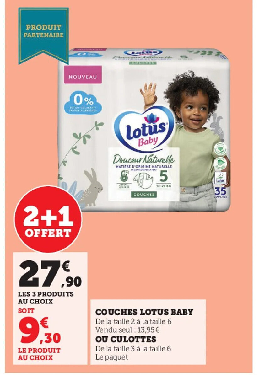 Promo Couches Lotus Baby chez Super U