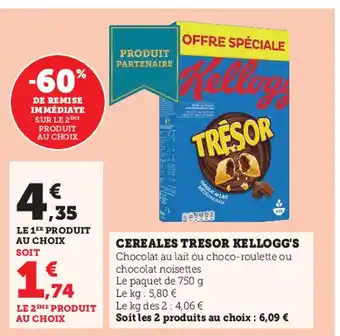 Super U Cereales Tresor Kellogg's offre