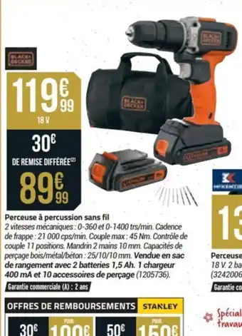 Bricorama Perceuse a Percussion Sans Fil offre